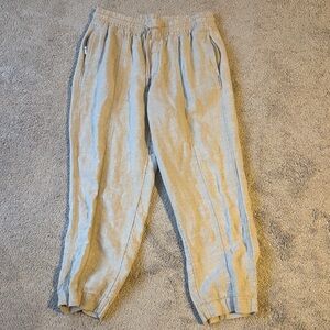 Athleta Retreat High Rise Linen Ankle Pant